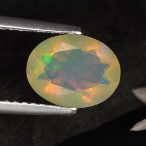 Ópalo multicolor natural de 1,05 ct, corte óvalo, translúcido