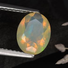 Ópalo multicolor natural de 1,05 ct, corte óvalo, translúcido