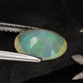 Ópalo multicolor natural de 1,05 ct, corte óvalo, translúcido