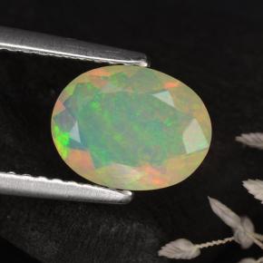 Ópalo amarillo natural de 0,82 ct, corte óvalo, translúcido