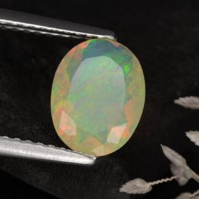 Ópalo amarillo natural de 0,82 ct, corte óvalo, translúcido