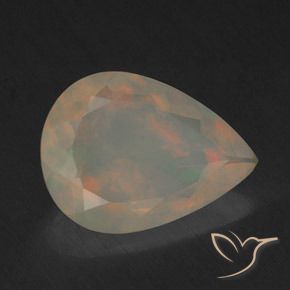Ópalo Multicolor natural de 1.66 ct, En forma de pera, Transparente