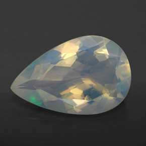 Ópalo multicolor natural de 2,12 ct, en forma de pera, transparente