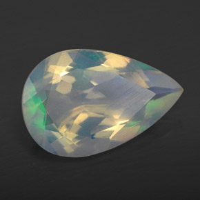 Ópalo multicolor natural de 2,12 ct, en forma de pera, transparente