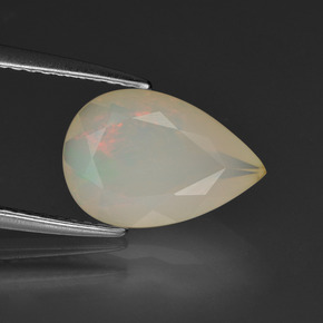 Ópalo multicolor natural de 1,65 ct, en forma de pera, transparente