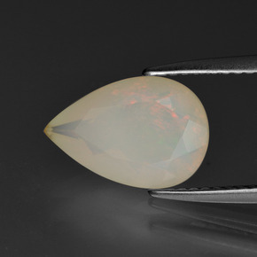 Ópalo multicolor natural de 1,65 ct, en forma de pera, transparente