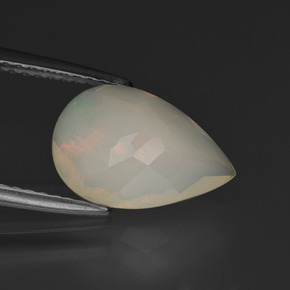 Ópalo multicolor natural de 1,65 ct, en forma de pera, transparente