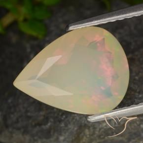 Ópalo Multicolor natural de 1.91 ct, En forma de pera, Translúcido