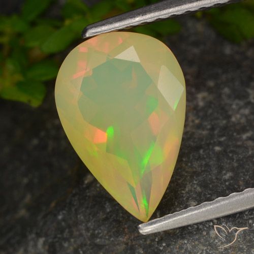 1.33ct Natural Multicolor Ópalo, En forma de pera, Transparente