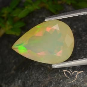 Ópalo Multicolor natural de 1.33 ct, En forma de pera, Transparente