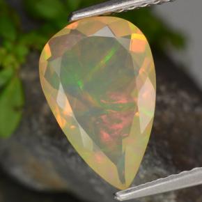 Ópalo amarillo natural de 1,32 ct, en forma de pera, transparente