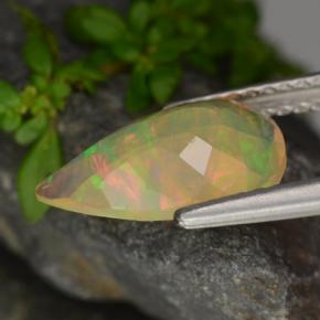 Ópalo amarillo natural de 1,32 ct, en forma de pera, transparente