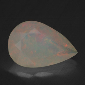Ópalo multicolor natural de 1,74 ct, en forma de pera, transparente
