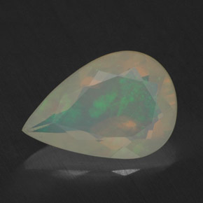 Ópalo multicolor natural de 1,45 ct, en forma de pera, translúcido