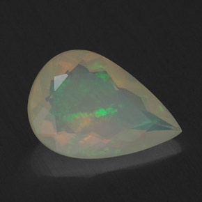 Ópalo multicolor natural de 1,45 ct, en forma de pera, translúcido