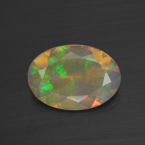 Ópalo multicolor natural de 1,17 ct, transparente, transparente / translúcido