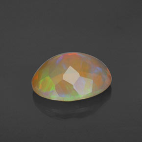 Ópalo multicolor natural de 1,73 ct, corte óvalo, transparente