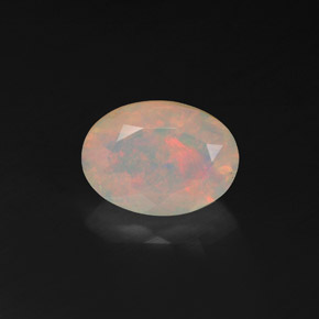 Ópalo multicolor natural de 1,54 ct, corte óvalo, transparente
