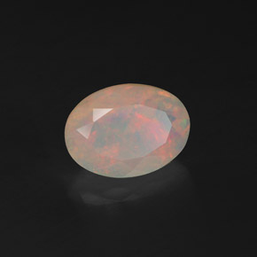 Ópalo multicolor natural de 1,54 ct, corte óvalo, transparente