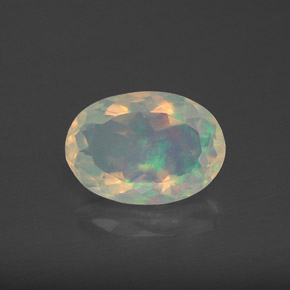 Ópalo multicolor natural de 1,92 ct, corte óvalo, transparente