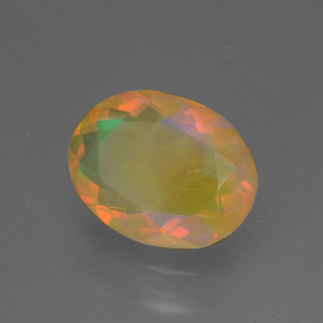 Ópalo multicolor natural de 1,29 ct, corte óvalo, translúcido