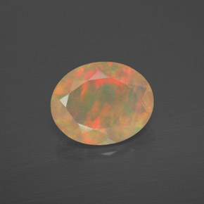 Ópalo multicolor natural de 1,55 ct, transparente, transparente / translúcido