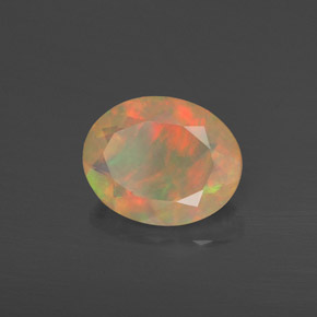 Ópalo multicolor natural de 1,55 ct, transparente, transparente / translúcido
