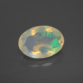Ópalo multicolor natural de 1,77 ct, corte óvalo, transparente