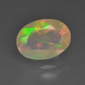 Ópalo multicolor natural de 1,64 ct, corte óvalo, transparente