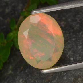 Ópalo multicolor natural de 1,37 ct, corte óvalo, translúcido