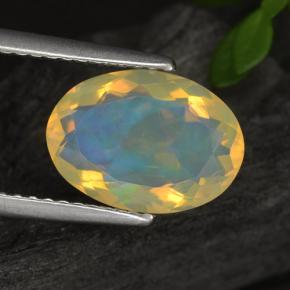 Ópalo amarillo natural de 1,65 ct, corte óvalo, transparente