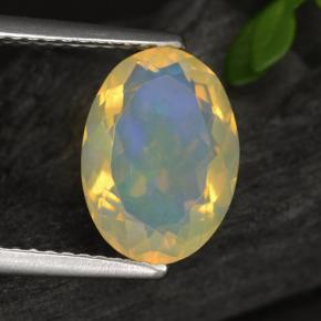 Ópalo amarillo natural de 1,65 ct, corte óvalo, transparente