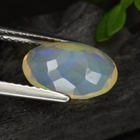 Ópalo amarillo natural de 1,65 ct, corte óvalo, transparente