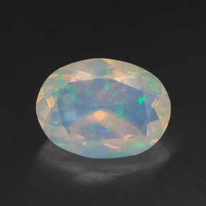 Ópalo multicolor natural de 1,41 ct, transparente, transparente / translúcido