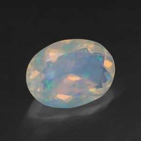 Ópalo multicolor natural de 1,41 ct, transparente, transparente / translúcido