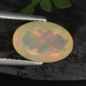 Ópalo multicolor natural de 1,55 ct, corte óvalo, translúcido
