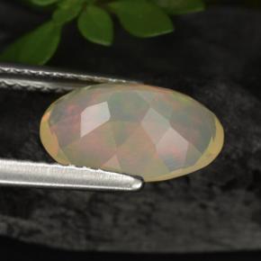 Ópalo multicolor natural de 1,55 ct, corte óvalo, translúcido