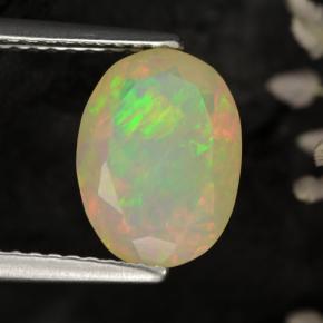 Ópalo amarillo natural de 1,58 ct, corte óvalo, translúcido