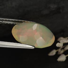 Ópalo multicolor natural de 2,01 ct, transparente, transparente / translúcido
