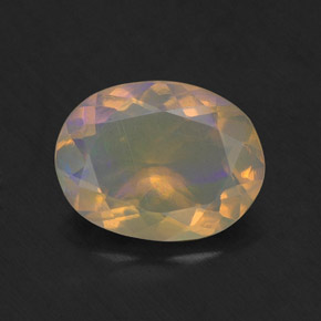 Ópalo multicolor natural de 1,27 ct, corte óvalo, translúcido