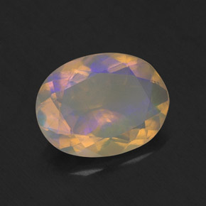 Ópalo multicolor natural de 1,27 ct, corte óvalo, translúcido