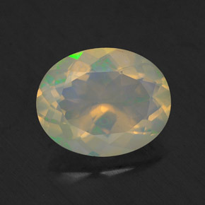 Ópalo multicolor natural de 1,50 ct, corte óvalo, transparente