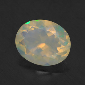 Ópalo multicolor natural de 1,50 ct, corte óvalo, transparente