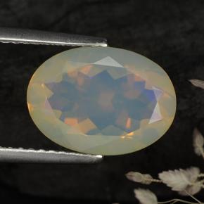 Ópalo multicolor natural de 2,25 ct, corte óvalo, transparente