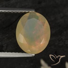Ópalo Multicolor natural de 1.32 ct, Ovalada, Translúcido