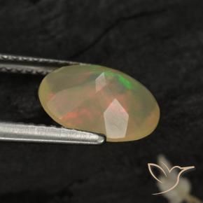 Ópalo Multicolor natural de 1.32 ct, Ovalada, Translúcido