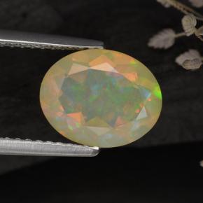 Ópalo multicolor natural de 1,59 ct, transparente, transparente / translúcido