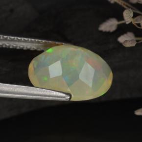 Ópalo multicolor natural de 1,59 ct, transparente, transparente / translúcido