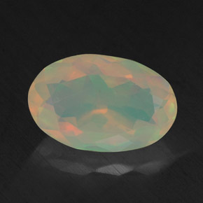 Ópalo multicolor natural de 1,72 ct, corte óvalo, transparente