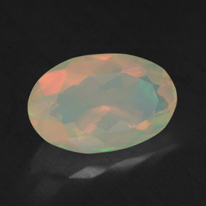 Ópalo multicolor natural de 1,72 ct, corte óvalo, transparente